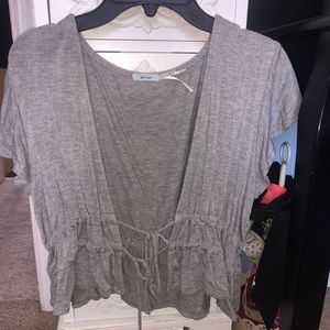 Gray Tie Crop Top